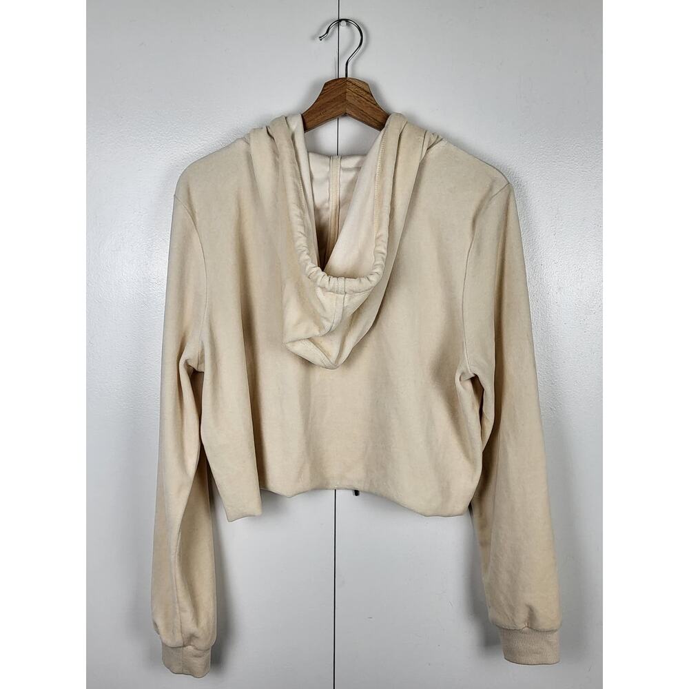True Religion Velvet Cropped Pullover Sweatshirt Hoodie | Large - Picture 6 of 8